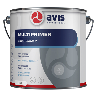 Afbeelding van Avis Multiprimer Grijs 2,5 liter Grondverf &amp; Primer