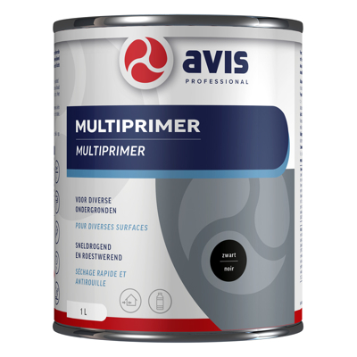Afbeelding van Avis Multiprimer Zwart 1 liter Grondverf &amp; Primer