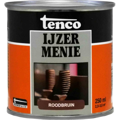 Afbeelding van Tenco IJzermenie Roodbruin 0,25 liter Grondverf en Menie