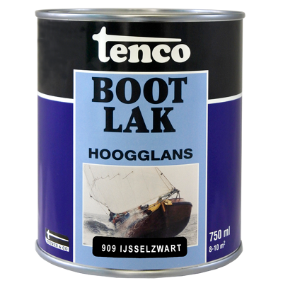 Afbeelding van Tenco Bootlak Hoogglans Ready Mixed 0,75 ltr ijsselzwart Boot onderhoud