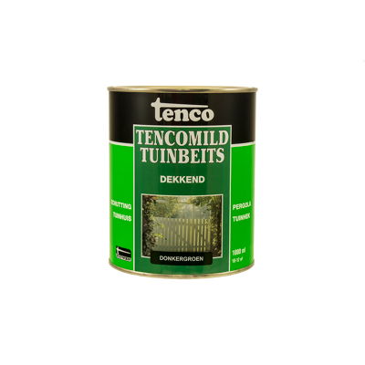 Afbeelding van Tenco Tencomild Tuinbeits Dekkend 1 ltr donkergroen Buiten onderhoud