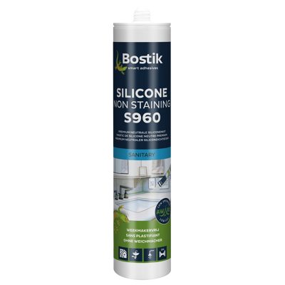 Afbeelding van Bostik premium aware silicone non staining s960 310 ml, transparant grijs, koker