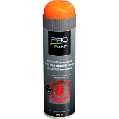 Afbeelding van Pro paint krijtspray tijdelijke markering 500 ml, oranje