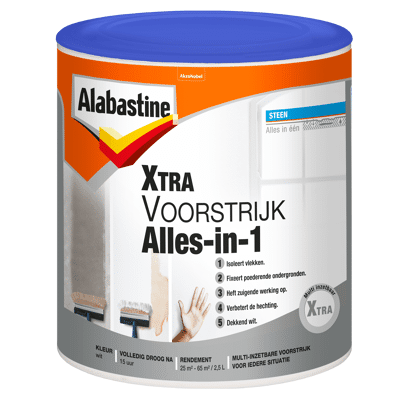 Afbeelding van Alabastine Xtra Voorstrijk Alles in 1 2,5 ltr Muurverf &amp; Latex