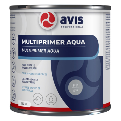 Afbeelding van Avis Aqua Multiprimer Kiezelgrijs 0,25 liter Grondverf &amp; Primer