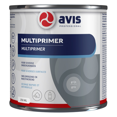 Afbeelding van Avis Multiprimer Grijs 0,25 liter Grondverf &amp; Primer