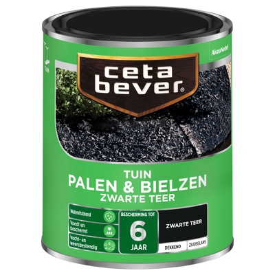 Afbeelding van Ceta Bever Palen &amp; Bielzen Zwarte Teer 0,75 liter CetaBever