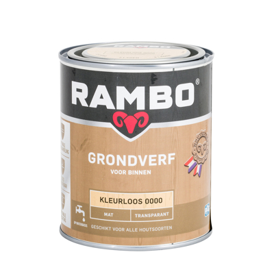 Afbeelding van Rambo Grondverf Binnen Transparant Mat Kleurloos 0000 0,75 liter