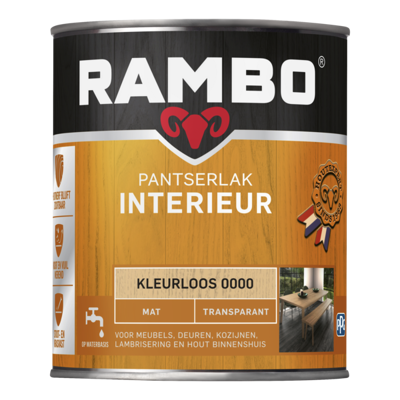 Afbeelding van Rambo Pantserlak Interieur Transparant Mat Lak 750 ml 0000 Kleurloos