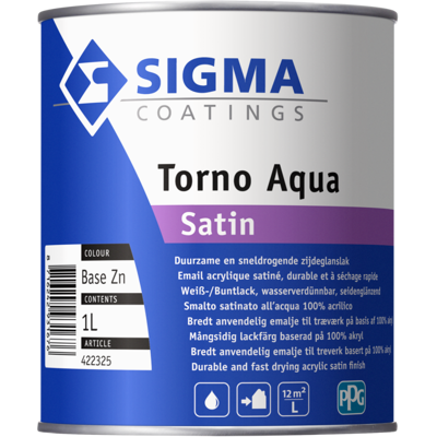 Afbeelding van Sigma Torno Aqua Satin 1 liter Houtverf