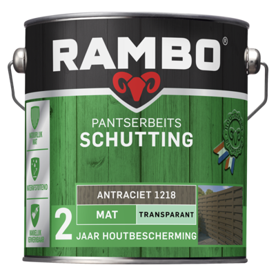 Afbeelding van Rambo Pantserbeits Schutting Transparant Mat Antraciet 1218