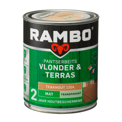 Afbeelding van Rambo Pantserbeits Vlonder &amp; Terras Transparant Mat Teakhout 1204