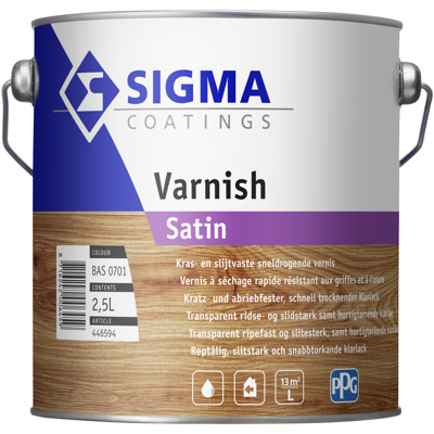 Afbeelding van Sigma Varnish Satin 2,5 liter Blanke lak &amp; Beits