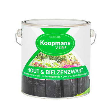 Afbeelding van Koopmans Hout &amp; Bielzenzwart 0,75 ltr Buitengevel Tuin