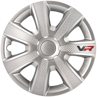 Afbeelding van AutoStyle 4 Delige Wieldoppenset VR 16 inch zilver/carbon look/logo