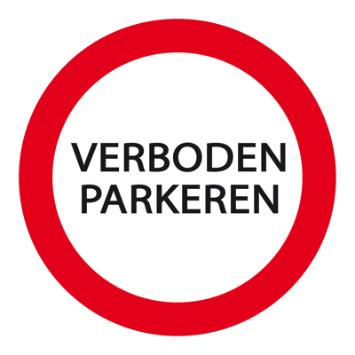 Afbeelding van Carpoint Verboden Parkeren Bord Ø 24cm Parkeerverbod No Parking