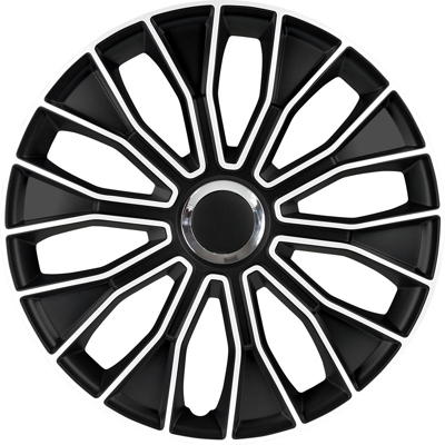 Afbeelding van AutoStyle 4 Delige Wieldoppenset Voltec Pro 13 inch zwart/wit
