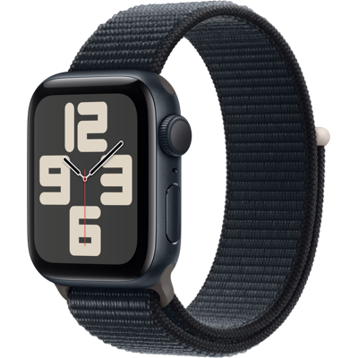 Abbildung von Apple Watch SE 2023 40mm Schwarz (Schwarz Nylon Armband)