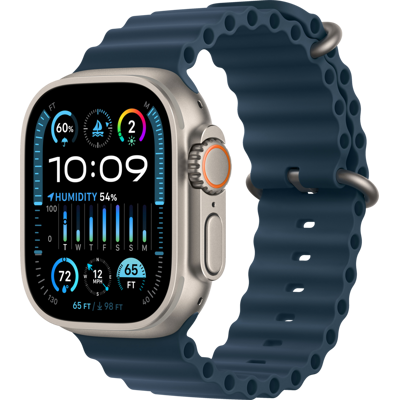 Abbildung von Apple Watch Ultra 2 (Blauwe Rubberen Armband)