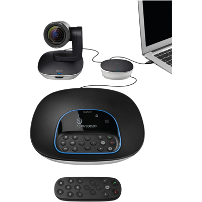 Afbeelding van Logitech ConferenceCam GROUP, HD 1080p, zwart 1920x1080, USB, Bluetooth, afstandsbediening