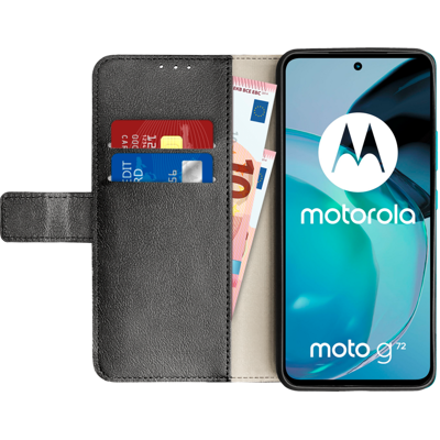 Image de Just in Case Cuir Pu Book Coque Noir Motorola Moto G72