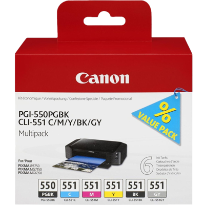 Abbildung von Canon PGI 550/CLI 551 Patronen Multipack