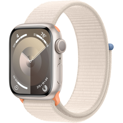 Image de Apple Watch Series 9 41mm Or (Beige Nylon Bracelet)