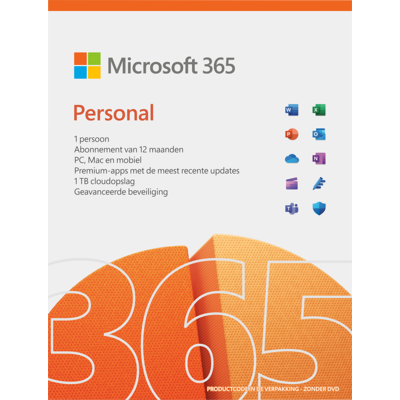 Afbeelding van Microsoft Office 365 Personal NL Abonnement 1 jaar