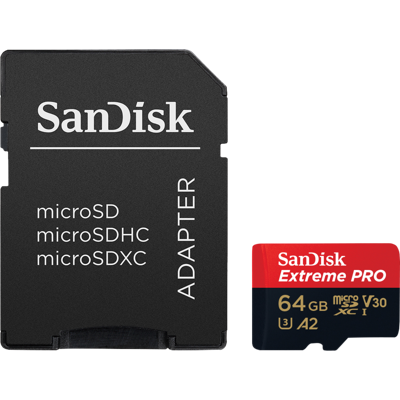 Image de SanDisk MicroSDXC Extreme Pro 64 Go 200 Mo/s