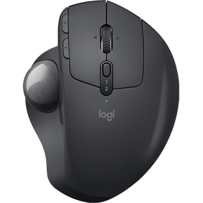 Afbeelding van Logitech Mouse MX Ergo, draadloos, Unifying, zwart optisch, 440 dpi, 8 knoppen, trackball, oplaadbare batterij, retail