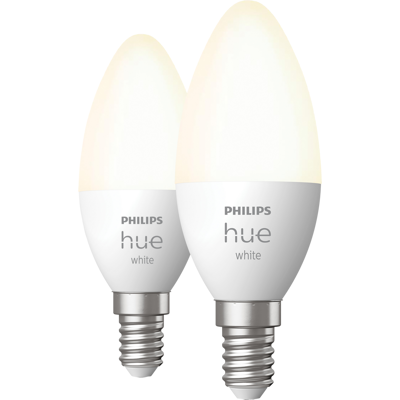 Abbildung von Philips Hue Kerzenlampe Weiß E14 Doppelpack