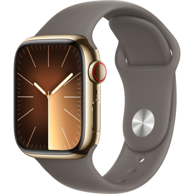 Image de Apple Watch Series 9 4G 41mm Or RVS (Bracelet Silicone Beige M/L)