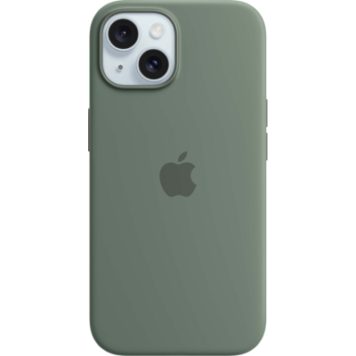 Abbildung von Apple MagSafe Silikon Back Cover Grün iPhone 15