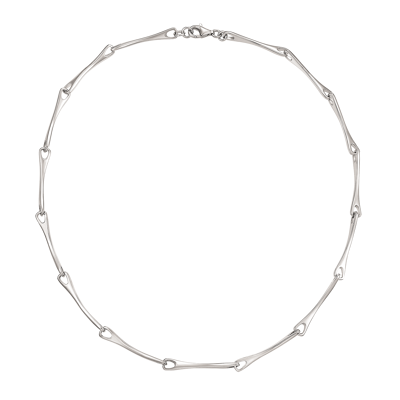 Billede af sølv halskæde bugget aflang pind Kæden er i længde 42 cm