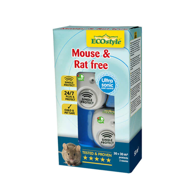 Afbeelding van Ecostyle Mouse &amp; Rat Free Ongediertebestrijding 30+30 m2 2 stuks