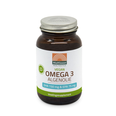Afbeelding van Mattisson Vegan Omega 3 Algenolie DHA 150mg &amp; EPA 75mg 60 capsules