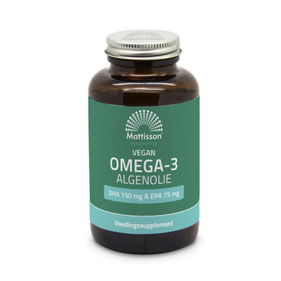 Afbeelding van Mattisson Vegan Omega 3 Algenolie DHA 150mg &amp; EPA 75mg 180 capsules