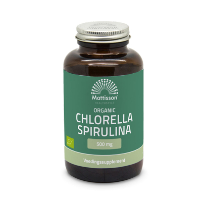 Afbeelding van Mattisson Biologische Chlorella Spirulina 500mg 240 tabletten