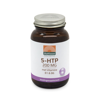 Afbeelding van Mattisson 5 HTP met Vitamine B1 &amp; B6 200mg 60 capsules