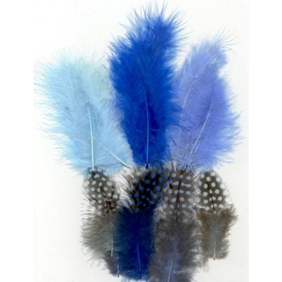 Abbildung von Vaessen Creative Marabou feathers &amp; guinea fowl 5 13cm 18pcs boy