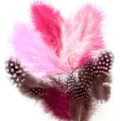 Abbildung von Vaessen Creative Marabou feathers &amp; guinea fowl 5 13cm 18pcs girl