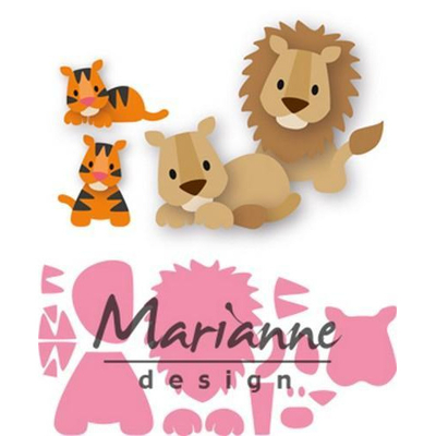 Abbildung von Marianne Design Collectables Präge und Stanzschablone Eline&#039;s Löwe&amp; Tiger