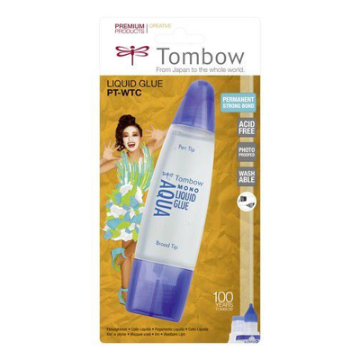 Afbeelding van Tombow Liquid glue Aqua 50 ml met 2 tips blister 19 PT WTC