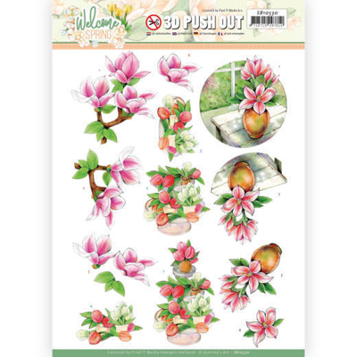 Afbeelding van Pink Magnolia Welcome Spring 3D Push Out Sheet