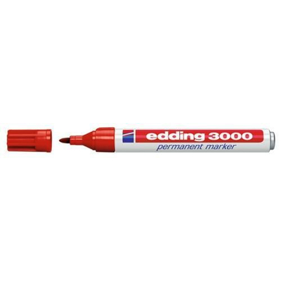 Afbeelding van edding 3000 permanent marker rood 1ST 1,5 3 mm / 4 3000002