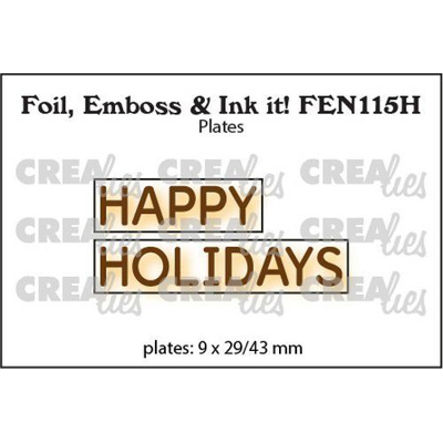 Abbildung von Crealies Foil, Emboss &amp; Ink It! En: Happy Holidays (Horizontal)