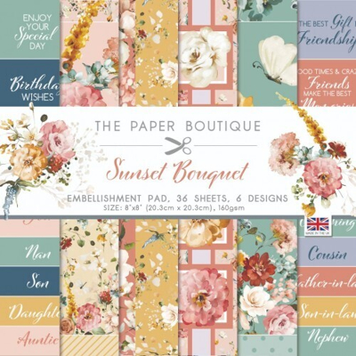 Abbildung von The Paper Boutique Embellishments pad 20,3x20,3cm Sunset bouquet