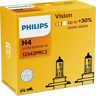 Afbeelding van Philips H4 Vision 60/55W 12V 12342PRC2 Autolampen
