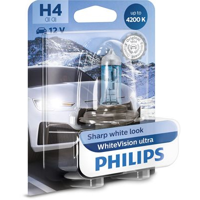 Afbeelding van Philips H4 Halogeen lamp 12V P43t WhiteVision Ultra