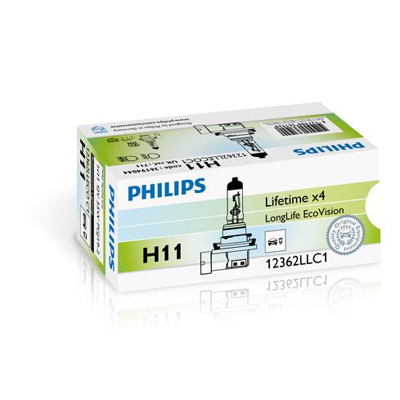 Afbeelding van Philips H11 Halogeen lamp 12V PGJ19 2 Longlife EcoVision